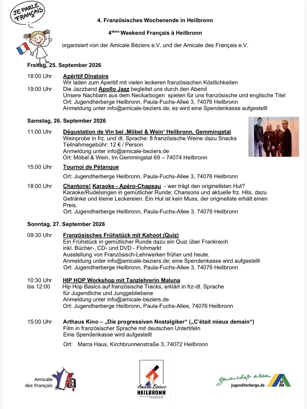 Programme week end